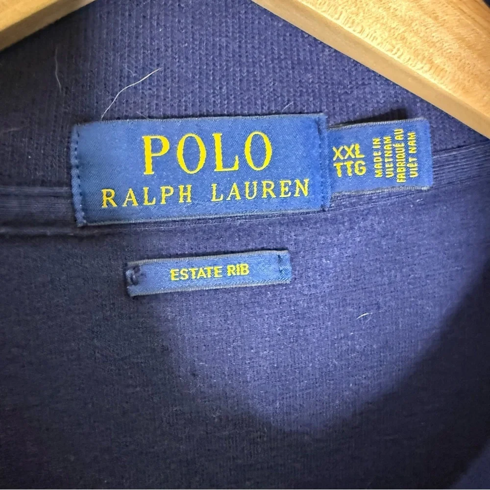 Polo Ralph Lauren Estate Rib Quarter Zip Navy XXL